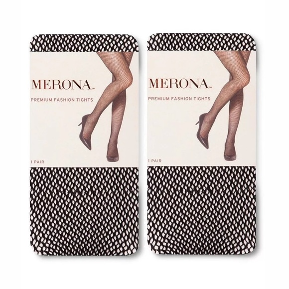 Merona 2 Pack Fishnet Tights Hosiery Pantyhose Small NWT - Picture 1 of 2